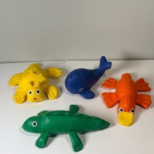Lot of 4 S&S Worldwide Spectrum Beanbag Animals – Alligator, Whale, Platypus